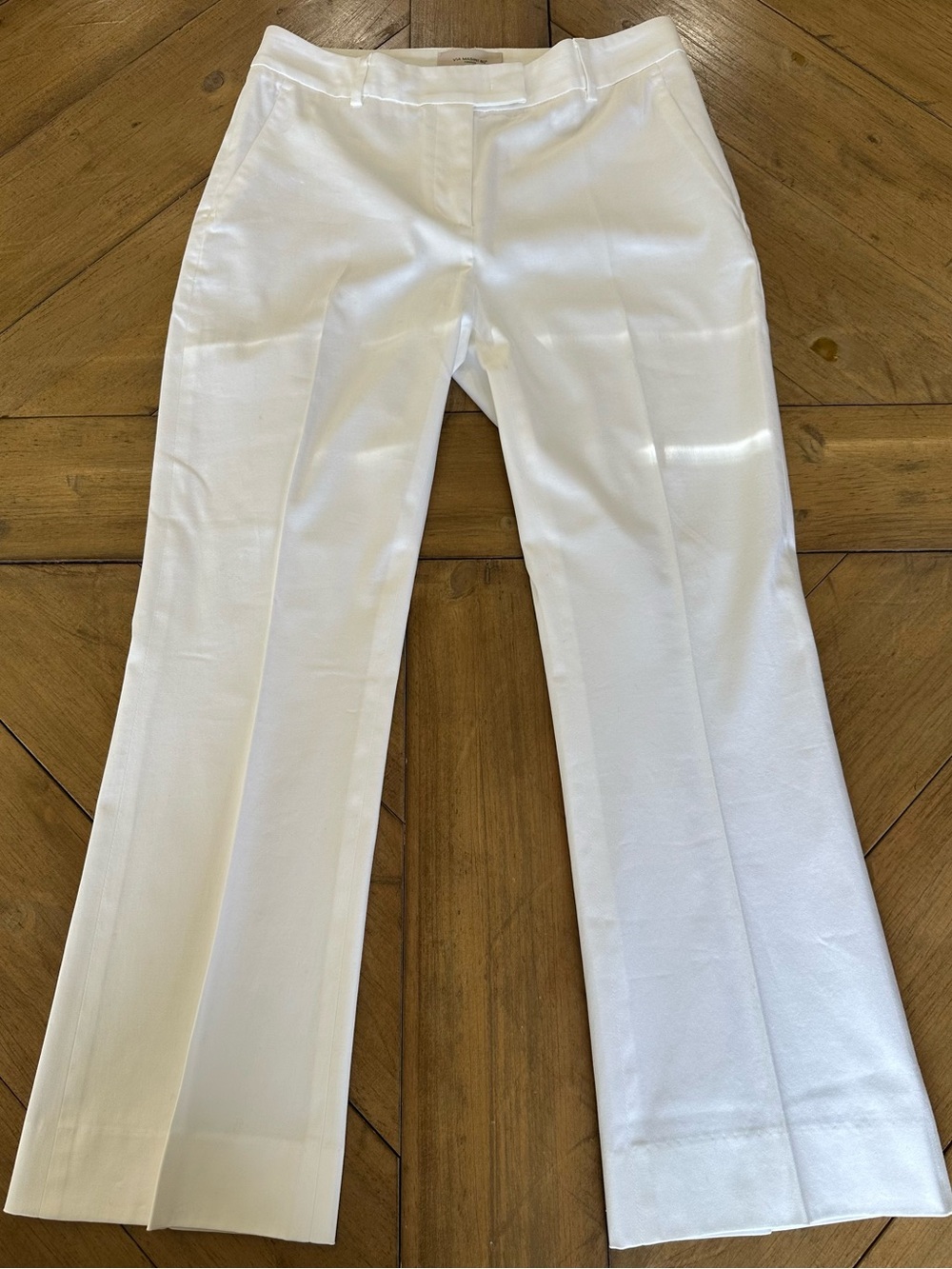 Via Masini 80 Firenze Trouser Cropped Italy Iron Pleat White IT40 US2/4 Luxury